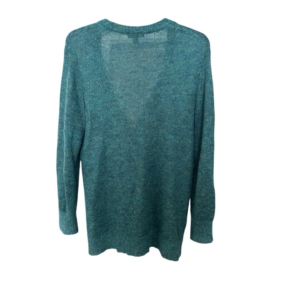 J CREW KID MOHAIR CARDIGAN‎ SWEATER SHEER KNIT GREEN Size Small #KL14-8 - Picture 3 of 9